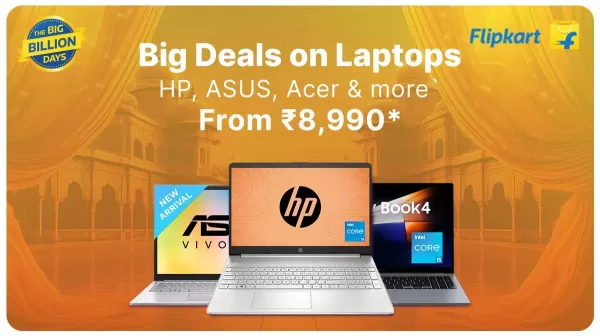   Flipkart Big Billion Days Sales में लैपटॉप पर भारी छूट, कई लैपटॉप आधे से कम दाम पर मिल रहे हैं